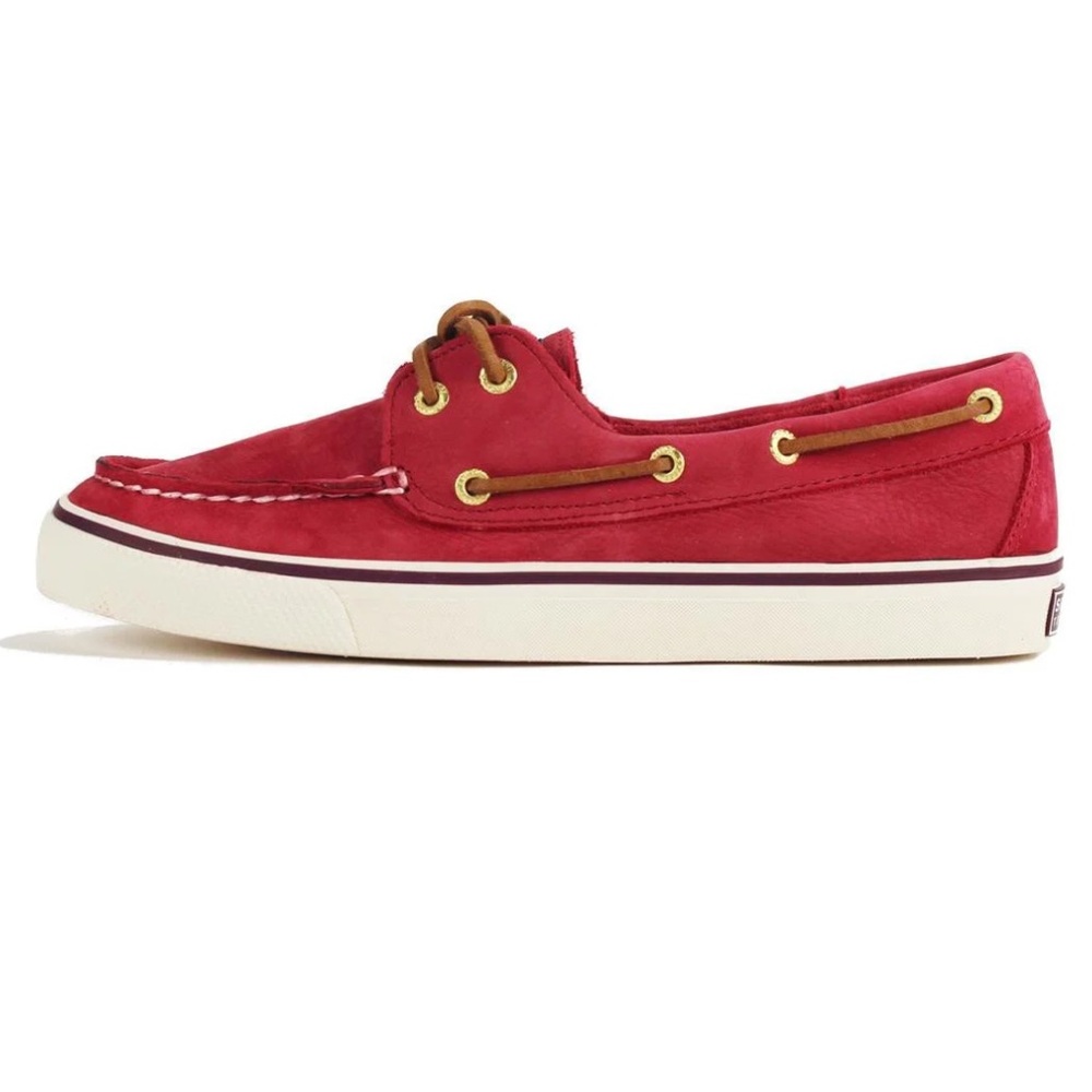 Sperry Topsiders in genuine washable leather Bahama Red - 10